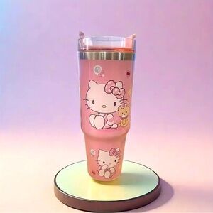 Hello Kitty Stainless Steal Tumbler With Lid And Straw 30oz